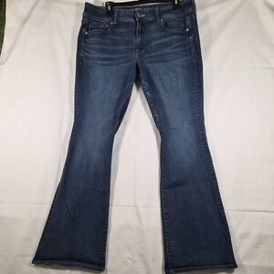 American Eagle Outfitters Kick Boot Jeans Womens 16 Regular Medium Wash Super...